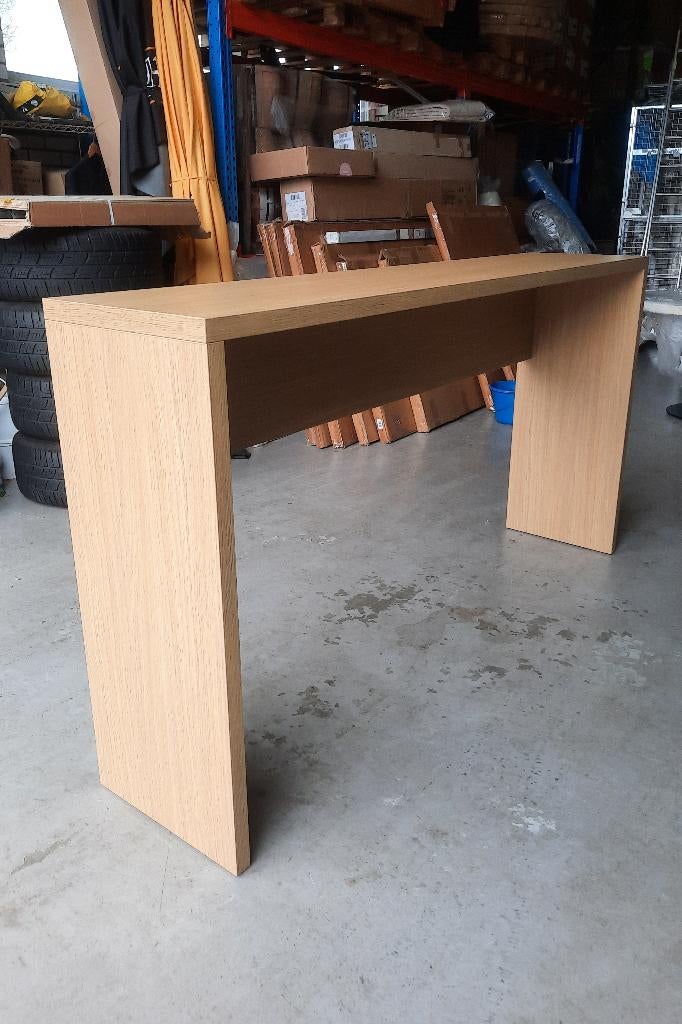 Lange bartafel statafel wandtafel balie melamine houtlook, Zo goed als nieuw, Ophalen, Hout, 90 cm of meer