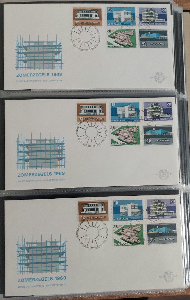 Nederland 1e dag enveloppen E95 t/m E104., Postzegels en Munten, Postzegels | Eerstedagenveloppen, Ophalen of Verzenden, Onbeschreven