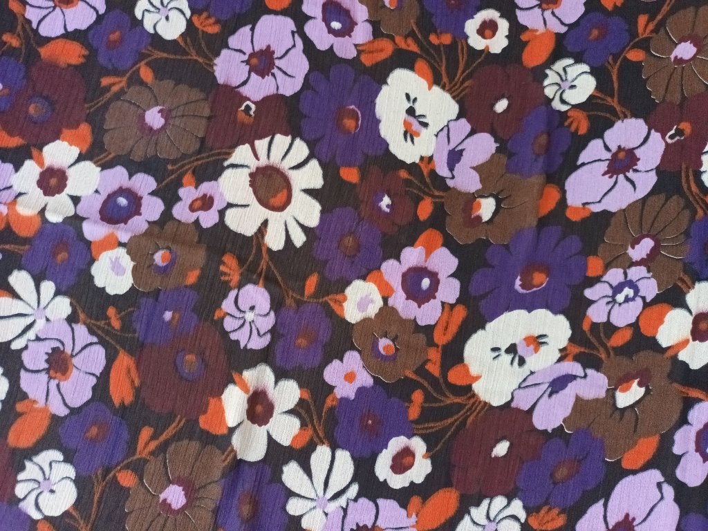 Dunne lap stof ong 150 x 85 cm patroon bloemen paars paarse, Ophalen of Verzenden, Zo goed als nieuw, 30 tot 200 cm, 120 cm of meer