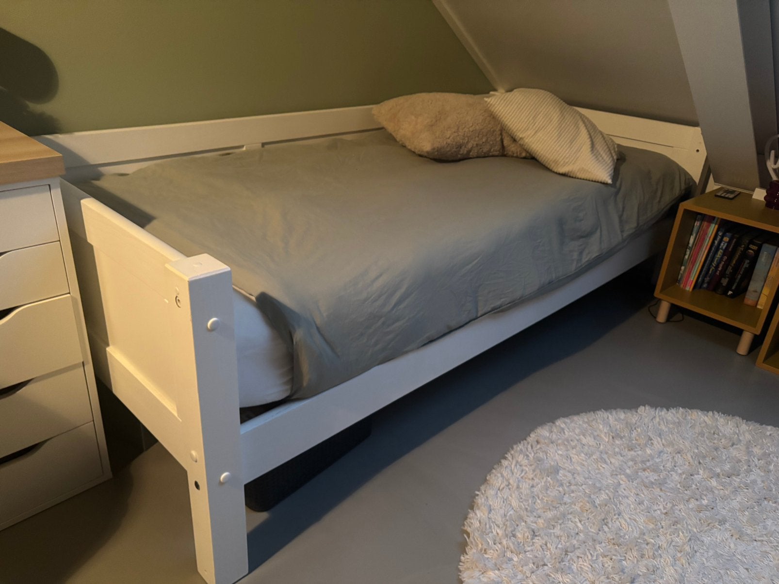 Eenpersoonsbed wit 90x200, Huis en Inrichting, Ophalen, Gebruikt, 90 cm, Eenpersoons