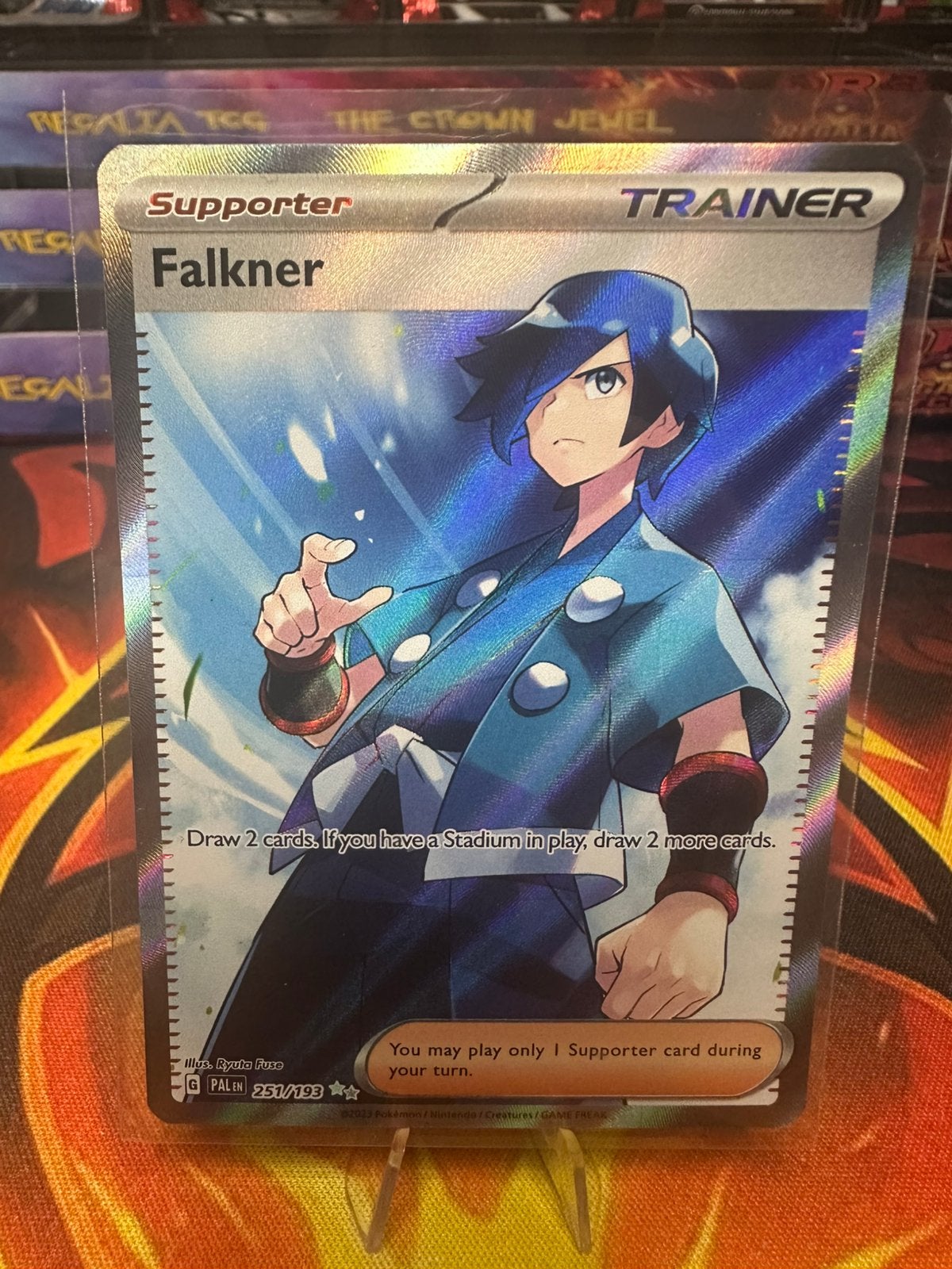 Falkner (PAL 251) Paldea Evolved, Ophalen of Verzenden, Zo goed als nieuw, Losse kaart, Foil