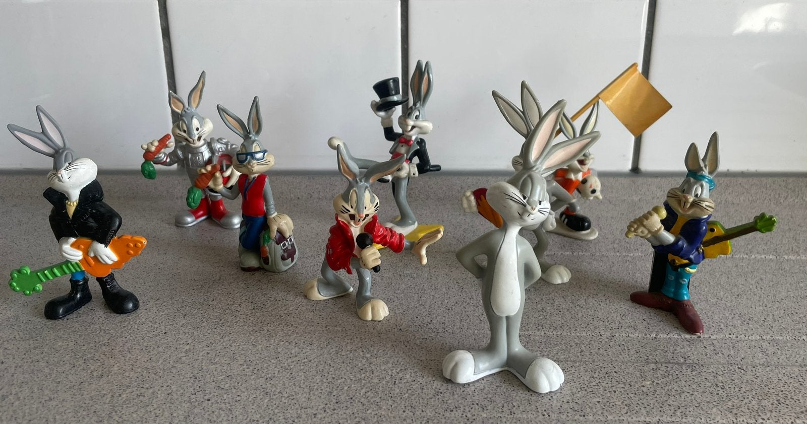 9 Bugs Bunny Warner Bros poppetjes Bullyland Germany jr 90, Verzamelen, Ophalen of Verzenden, Zo goed als nieuw