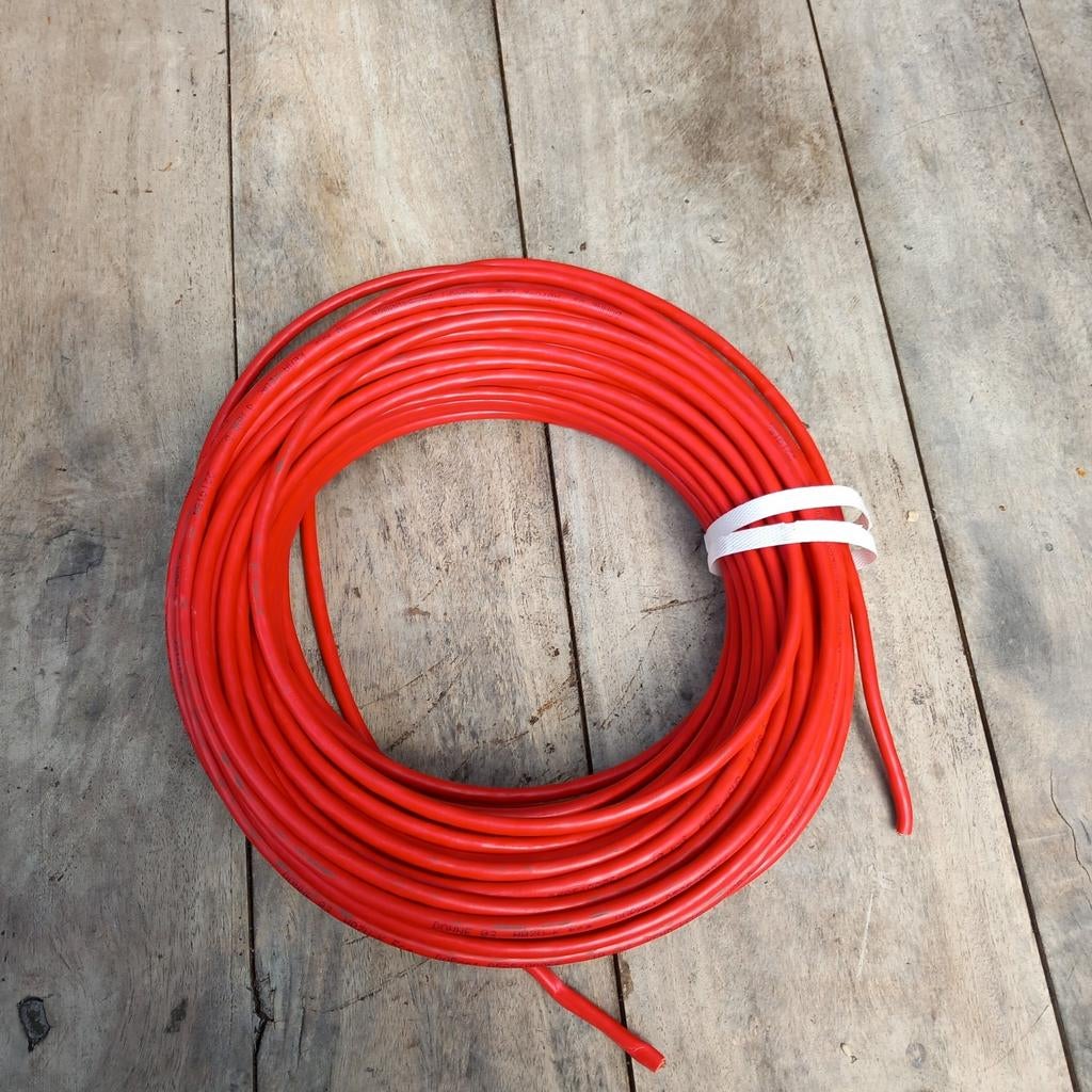 Rode kabel 10mm2, 50 meter - KEMA-KEUR, Ophalen of Verzenden, Nieuw, Kabel of Snoer