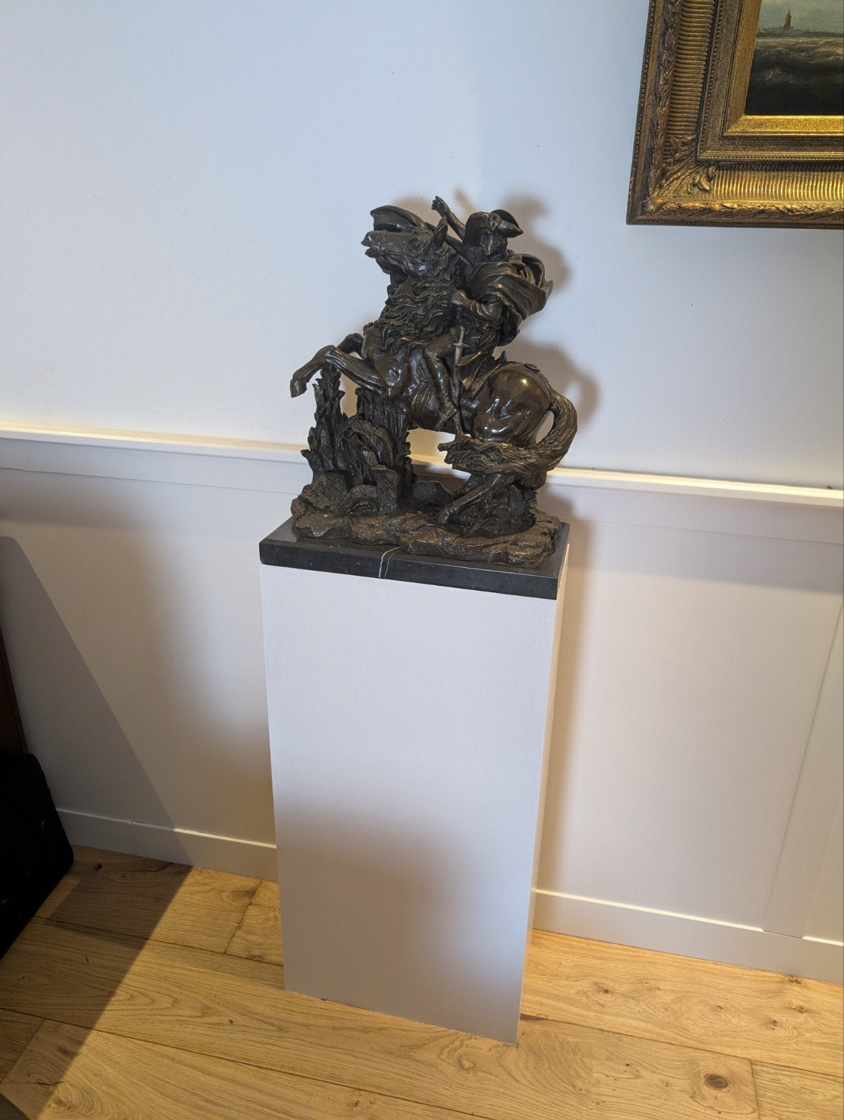 unieks groot Bronzen beeld Napoleon op paard., Ophalen, Brons