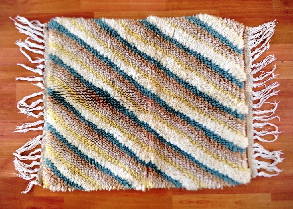 Vintage Hoogpolig Badmat / Kleedje – Winterswijk Textiel, Ophalen of Verzenden
