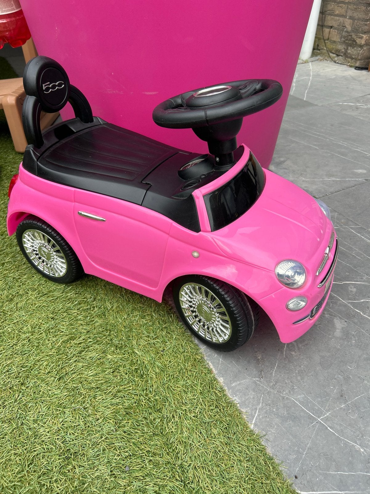 Loopauto roze Fiat 500, Ophalen, Gebruikt