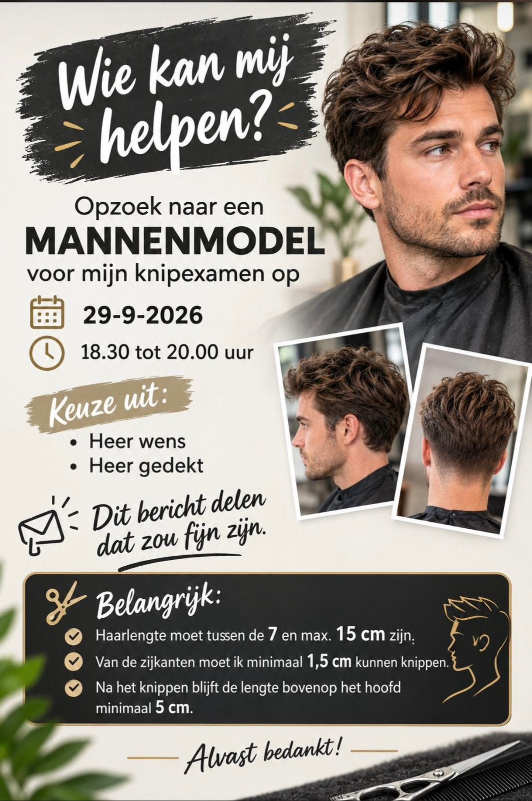 Gratis haar laten knippen, Vacatures, 33 - 40 uur, Overige niveaus, Starter, Overige vormen