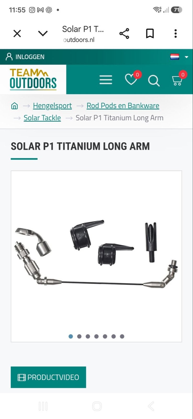 Solar P1 Titanium Long Arm, Ophalen, Zo goed als nieuw, Overige typen