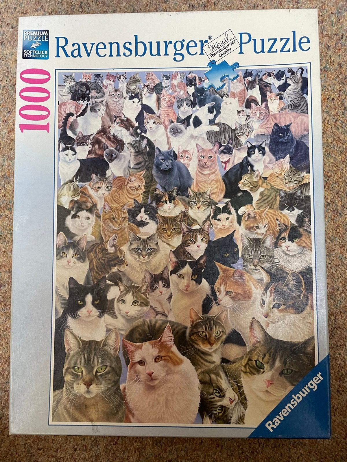 Ravensburger Legpuzzel 1000 stukjes - Kattencollage, Ophalen of Verzenden, 500 t/m 1500 stukjes, Gebruikt, Legpuzzel