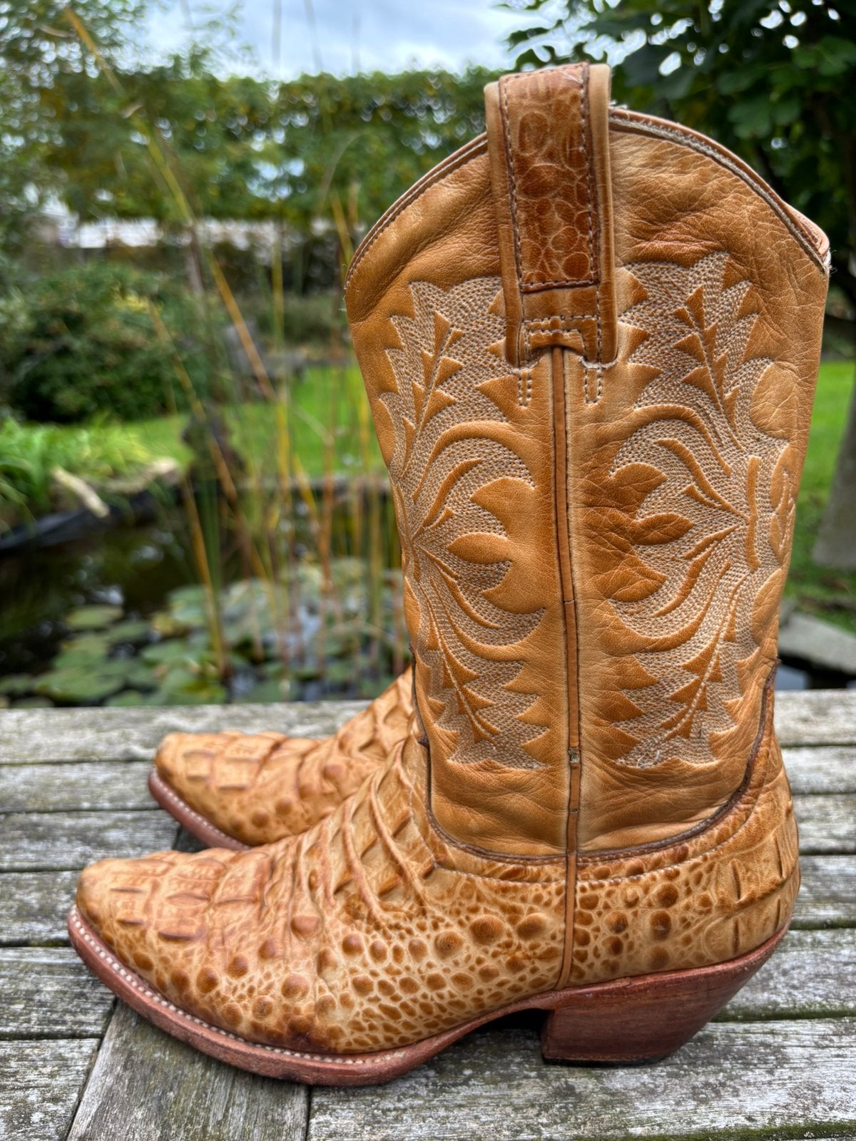 Krokodillenleren cowboylaarzen, Fred de la Bretoniere, 39, Ophalen of Verzenden, Gedragen, Hoge laarzen
