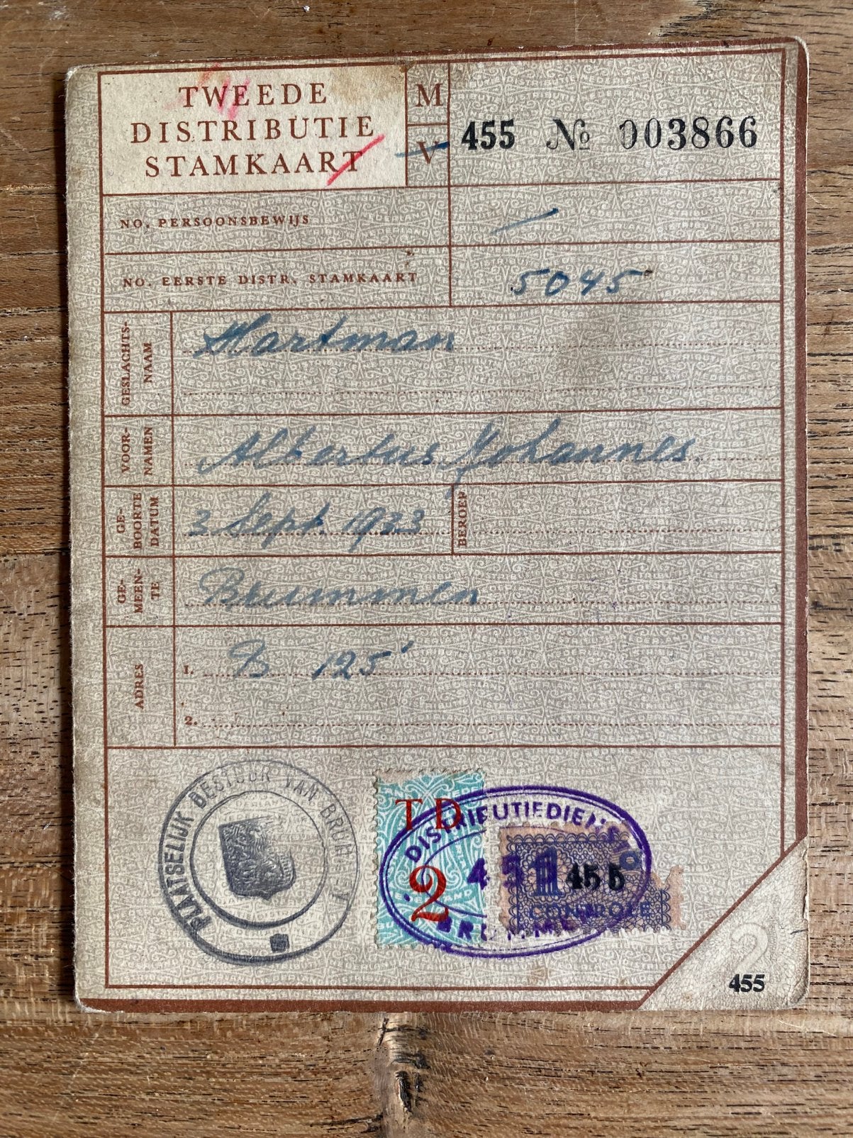 Tweede distributie stamkaart, Verzamelen, Ophalen of Verzenden, Overige soorten, Nederland