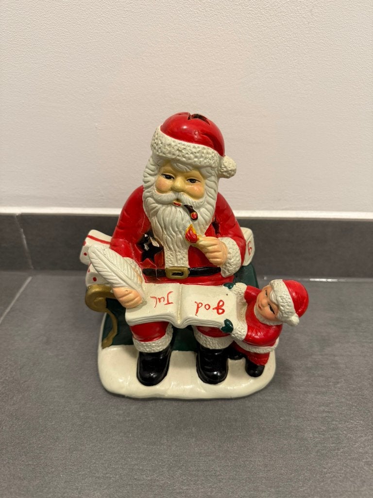 Kerstman waxine lichtje led lampje houder decoratie, Ophalen of Verzenden, Nieuw
