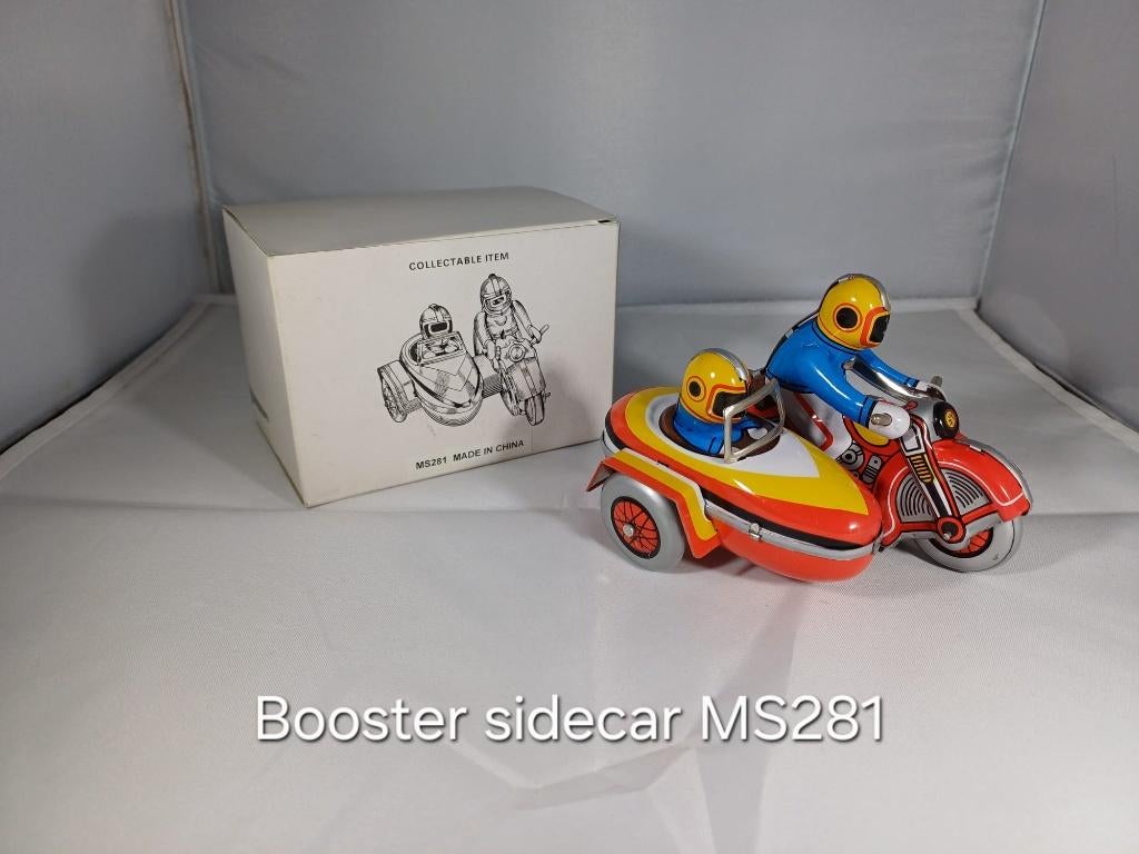 Blikken speelgoed Motor met zijspan, Antiek en Kunst, Antiek | Speelgoed, Ophalen of Verzenden