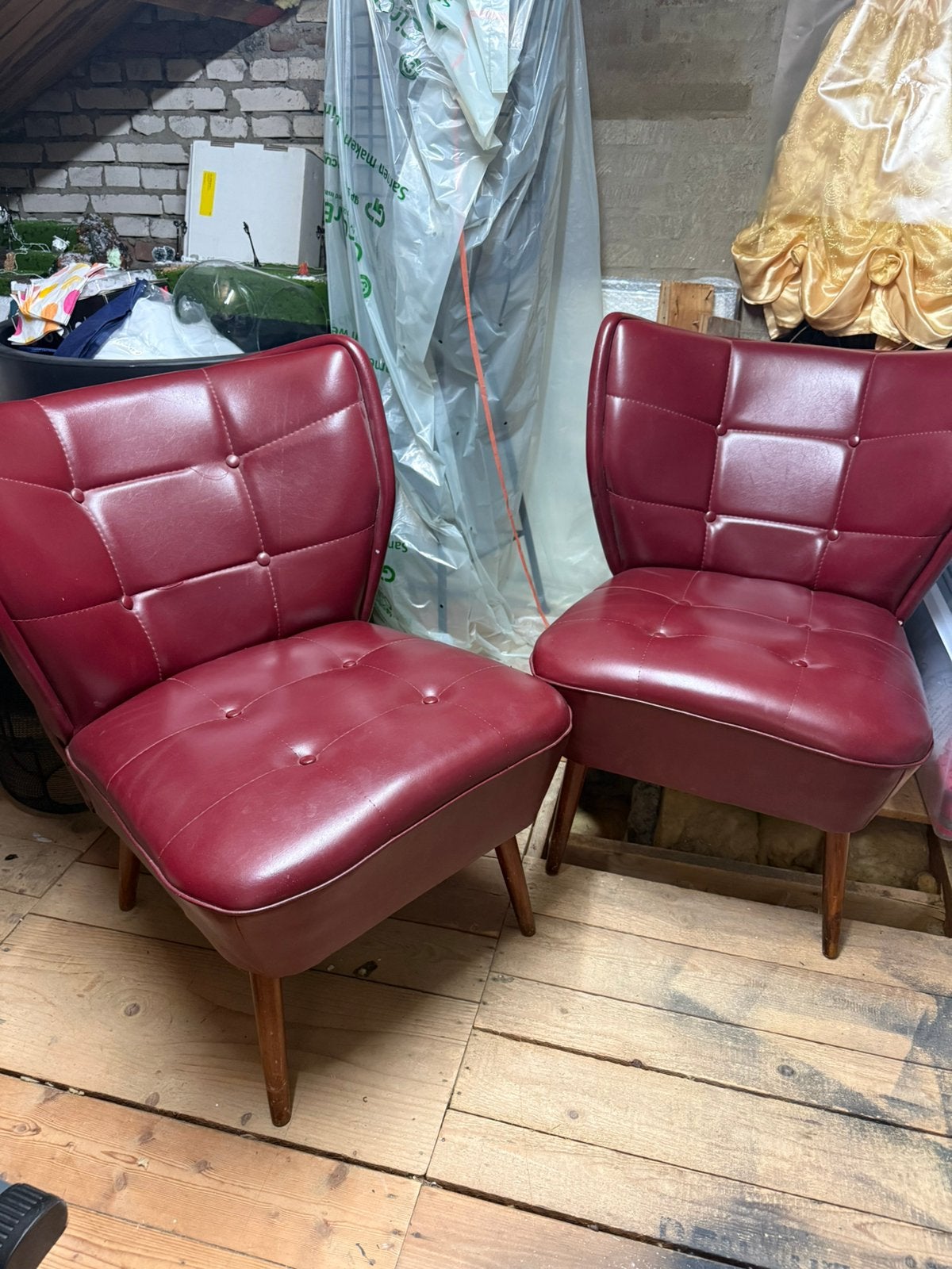 Cocktail stoelen, Ophalen, Gebruikt, 50 tot 75 cm, Leer