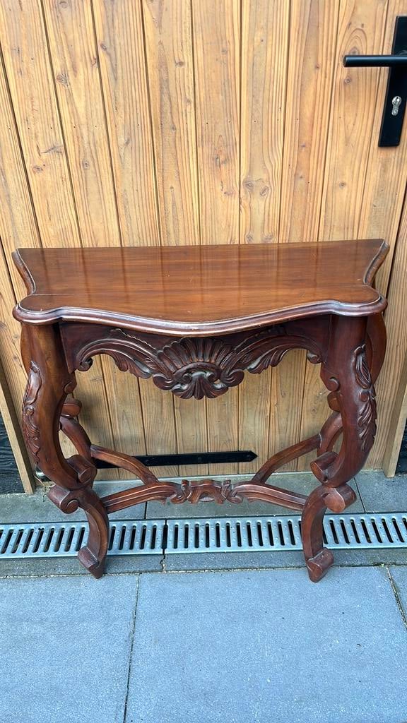 Mahonie houten side table, Huis en Inrichting, Tafels | Sidetables, Ophalen of Verzenden, Zo goed als nieuw, 25 tot 50 cm, Rechthoekig