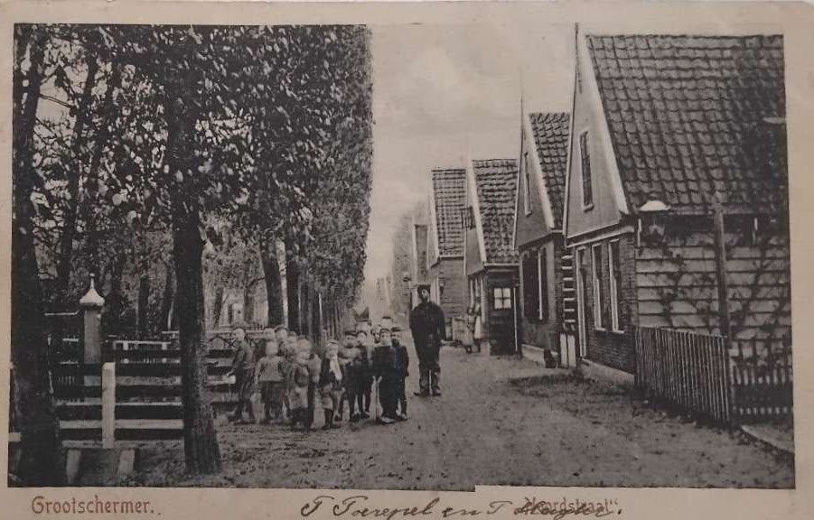 Grootschermer - 't Parregat en 't Noordeinde (vóór 1905), Ophalen of Verzenden, Voor 1920, Gelopen, Noord-Holland