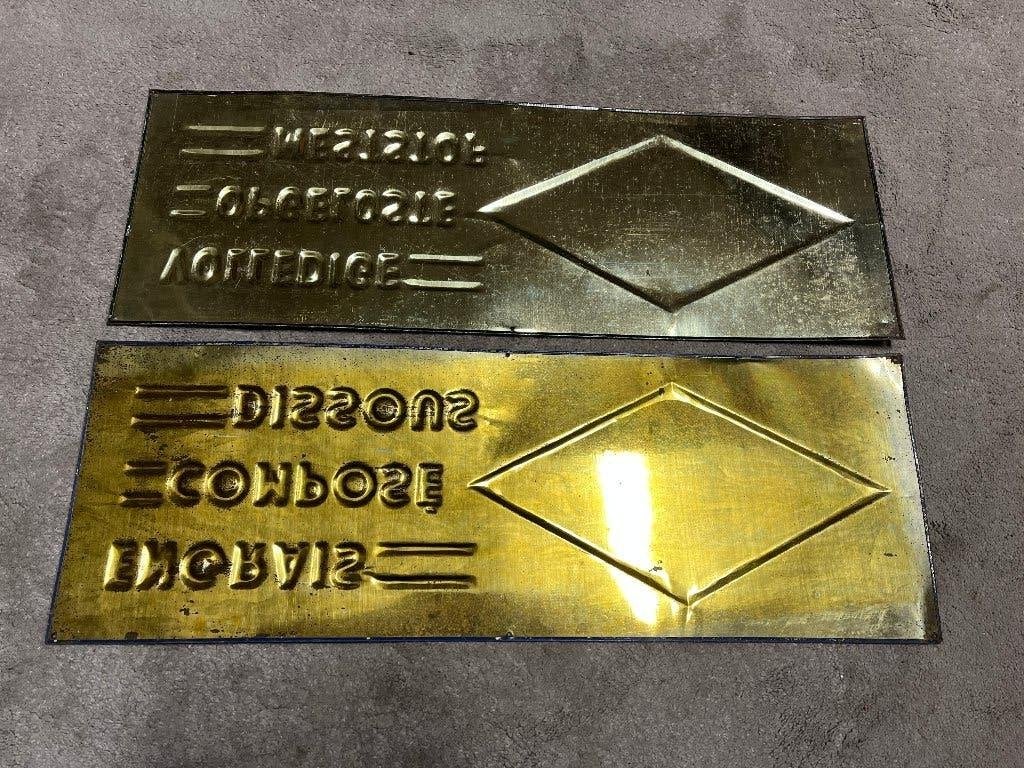 2x blikken plaat 1937 Union meststoffen, Verzamelen, Ophalen of Verzenden, Gebruikt, Reclamebord
