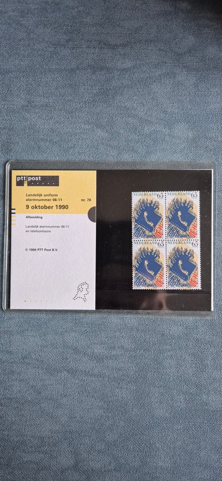 Postzegelmapje 78 - Landelijk uniform alarmnummer 06-1, Ophalen of Verzenden, Na 1940, Postfris