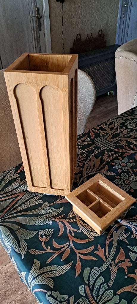 Koffie cup/capsule houder - bamboe hout - roterend, Bruin, Zo goed als nieuw, Minder dan 100 cm, 25 tot 50 cm