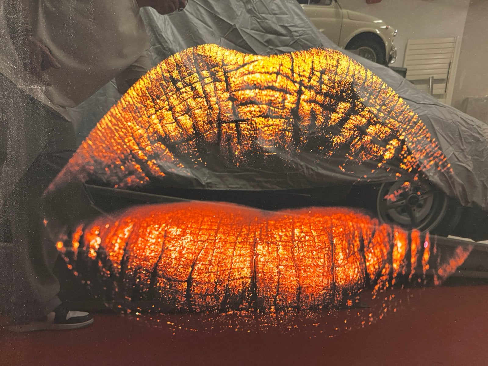Lippen op pvc, Antiek en Kunst, Ophalen