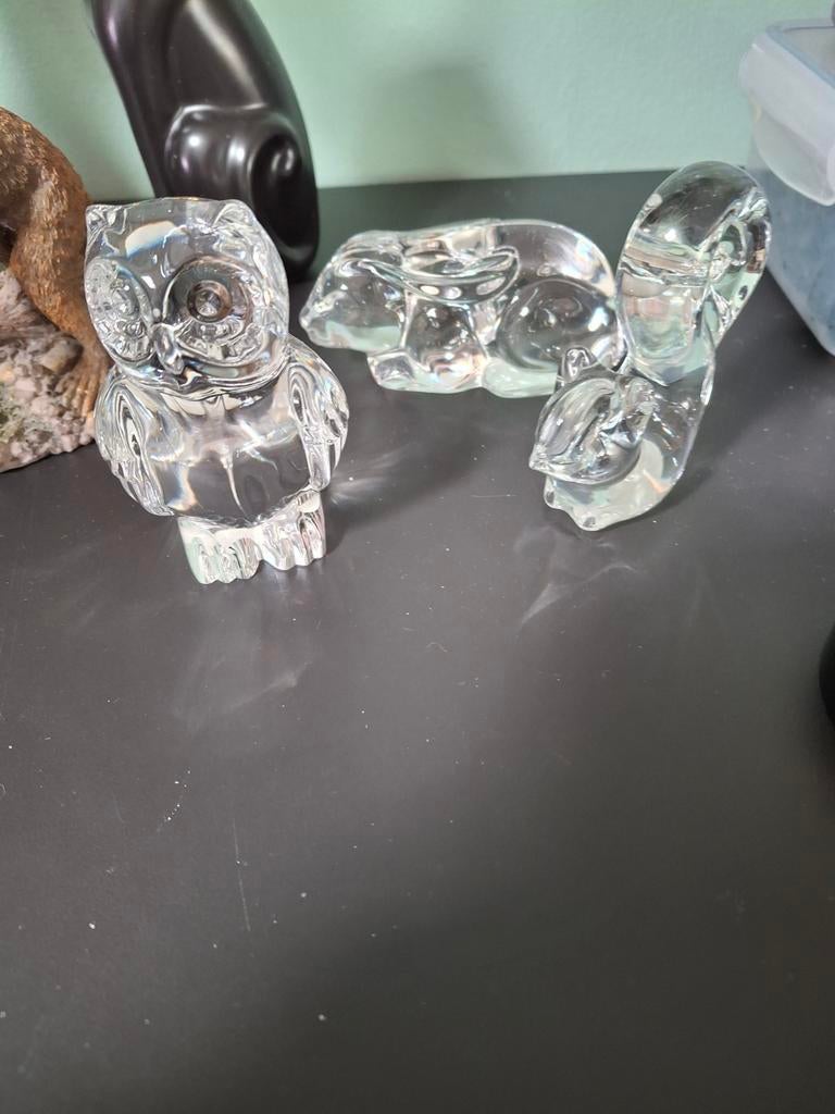 Glazen beestjes heel mooi Eekhoorn Uiltje en Konijn, Verzamelen, Swarovski, Ophalen of Verzenden, Zo goed als nieuw, Figuurtje