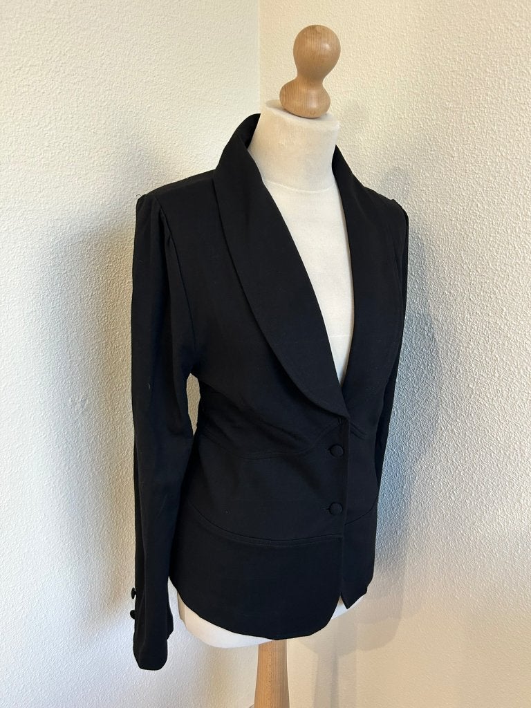 King Louie maat L zwarte jaren 50 blazer colbert vest 2697, Zwart, Maat 42/44 (L), Ophalen of Verzenden, Zo goed als nieuw