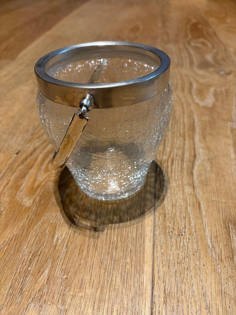 WMF craquele kristallen ijsbeker met verzilverd montuur, Ophalen of Verzenden