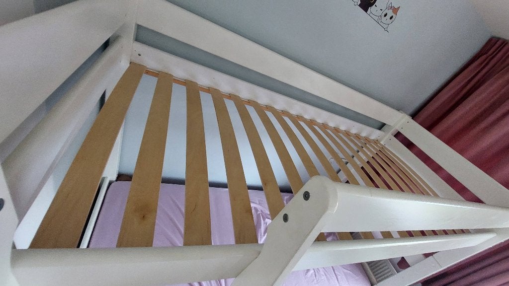 Multifunctionele bed 200x90 stapelbed/hoogslaper en nog wat, Ophalen, Zo goed als nieuw, Stapelbed