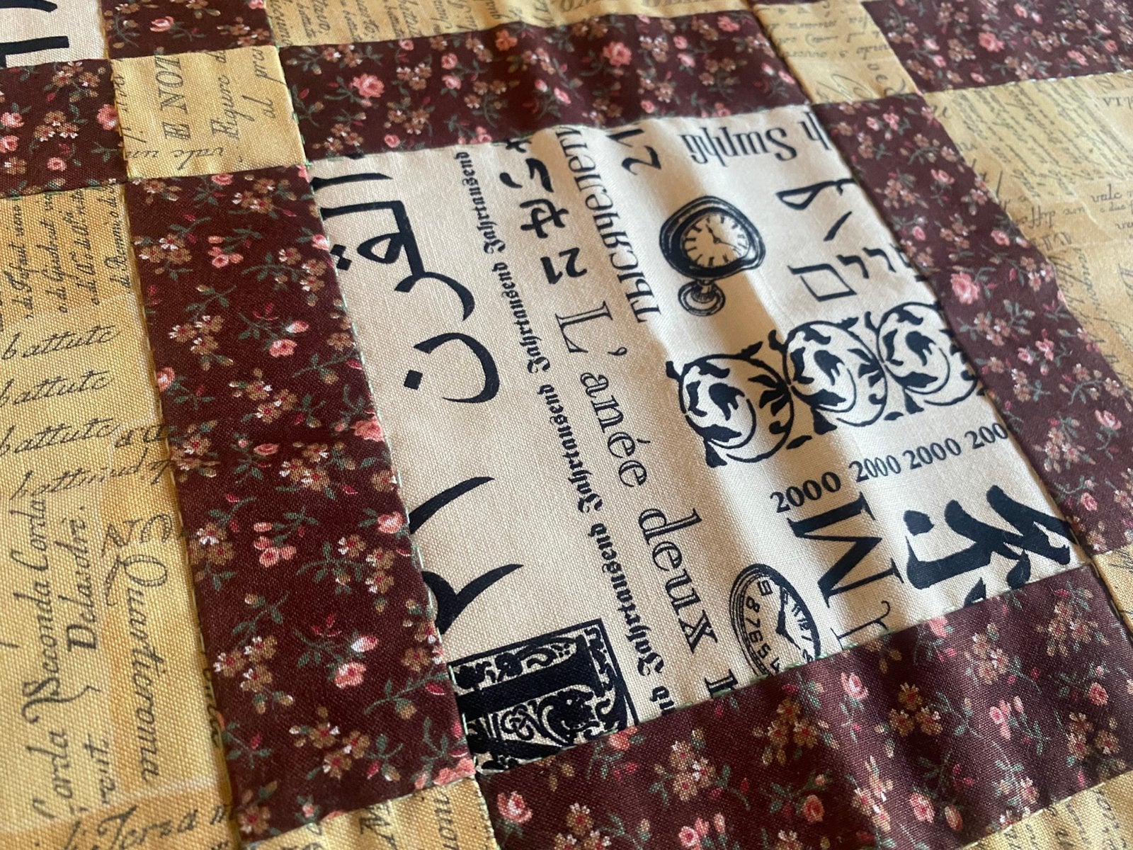 Kleine quilt, Nieuw, Bruin, Overige stijlen, Wandkleed