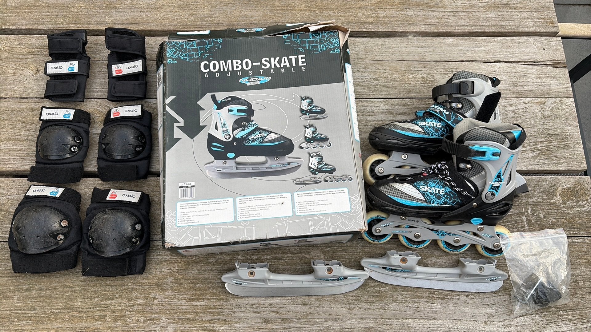 Nijdam combo-skate skates en schaatsen in 1 maat 35-38, Overige merken, Kinderen, Ophalen of Verzenden, Inline skates 4 wielen