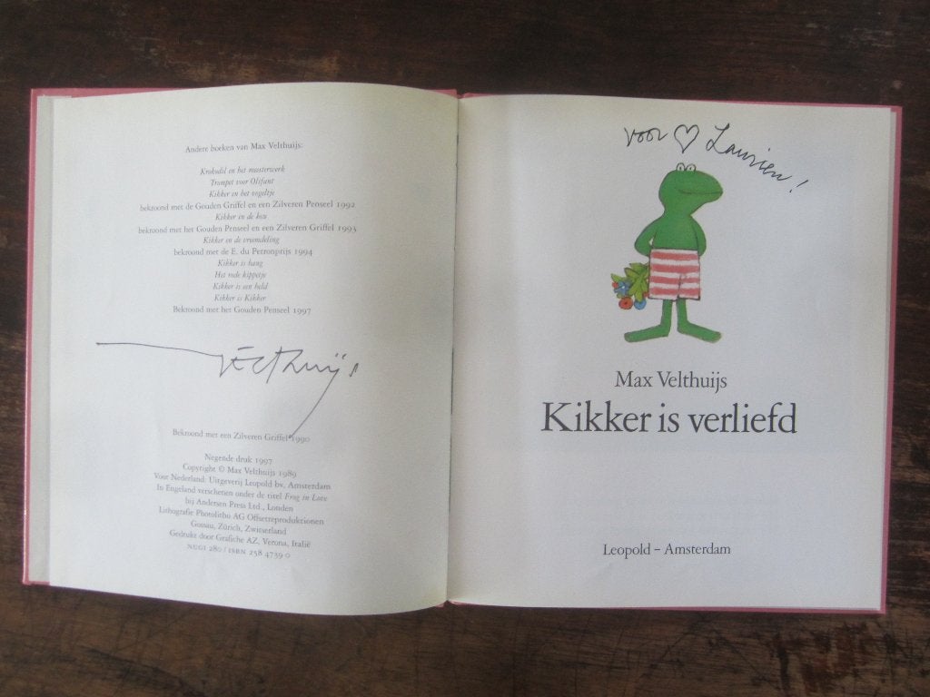 Max Velthuijs Kikker is verliefd, mooie GESIGNEERDE uitgave!, Boeken, Prentenboeken en Plaatjesalbums, Ophalen of Verzenden, Zo goed als nieuw