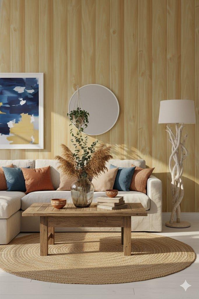 7069 naturel houtlook vintage behang warme houtnerf swiet, Verzenden, Minder dan 10 m²