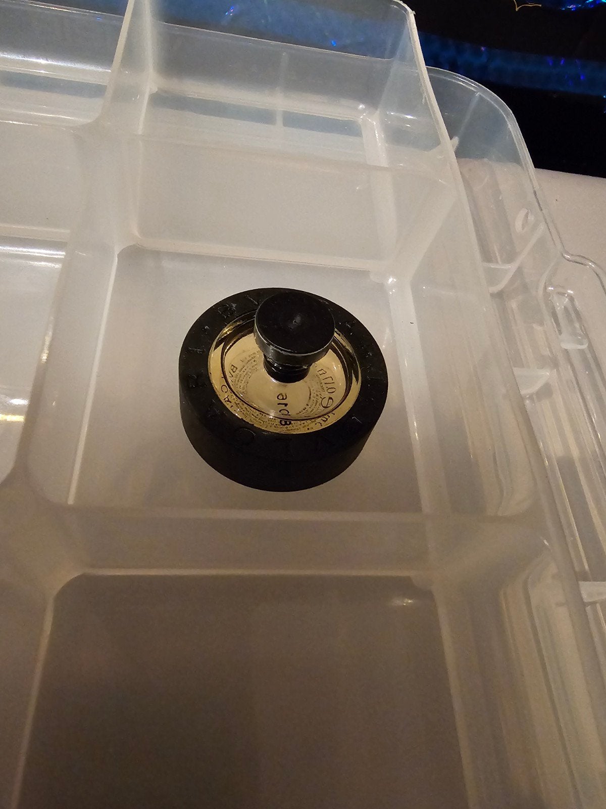 Bvlgari parfumflesje (vol) in opbergbakje, Ophalen, Gebruikt