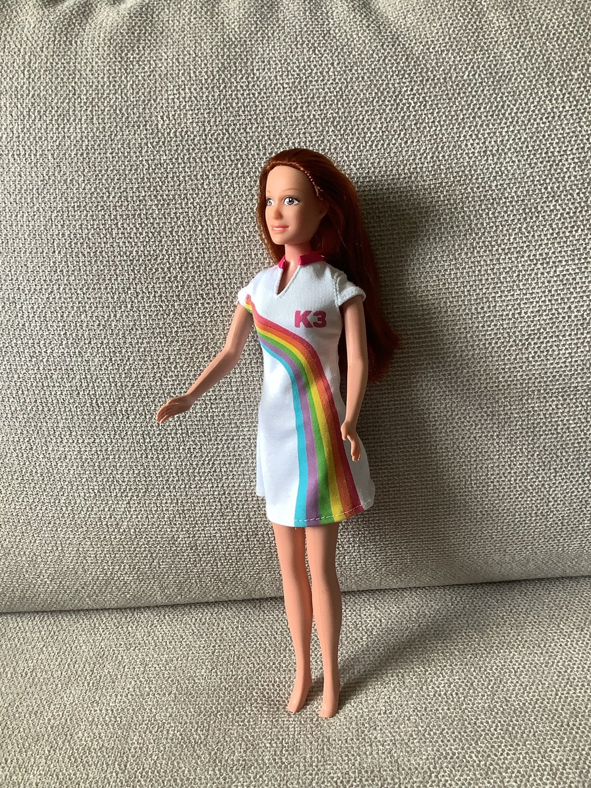 K3 pop Karen met regenboogjurk, Kinderen en Baby's, Speelgoed | Poppen, Ophalen of Verzenden, Gebruikt, Overige typen