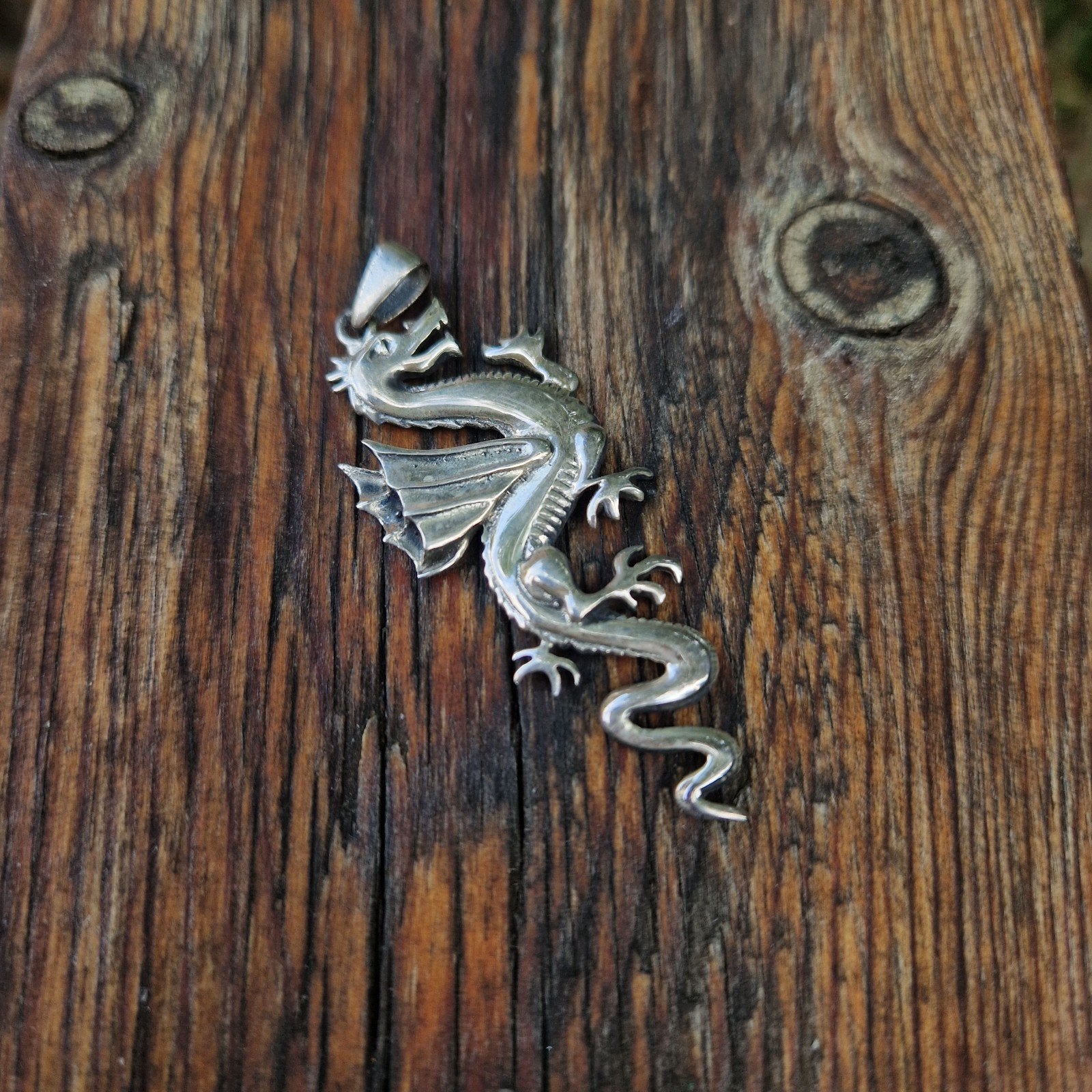 Zilveren 925 Draak Hanger - Gedetailleerd en Uniek, Sieraden, Tassen en Uiterlijk, Kettinghangers, Ophalen of Verzenden, Zo goed als nieuw