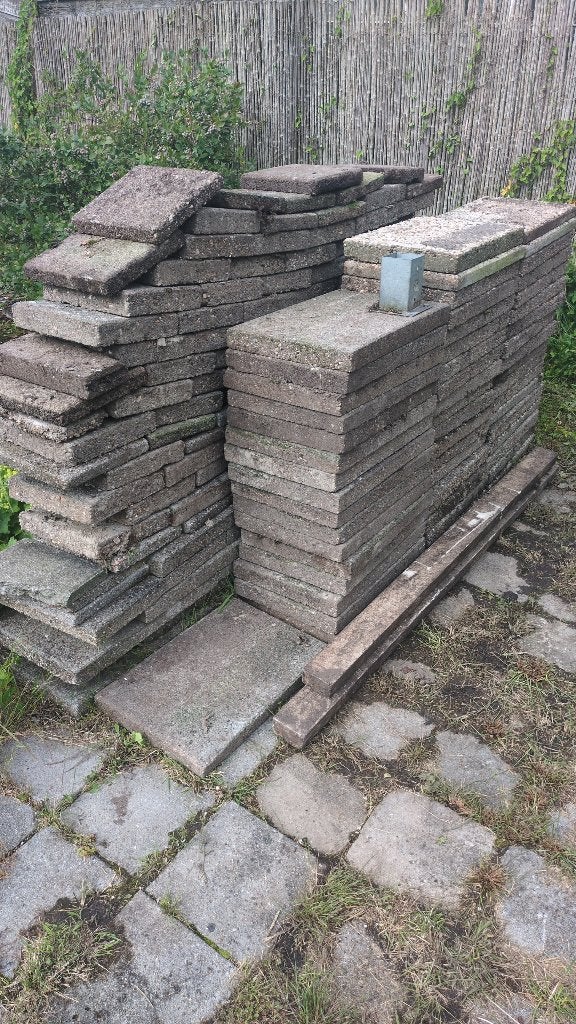 Tegels gratis afhalen, Tuin en Terras, Ophalen, Gebruikt, Beton, Terrastegels