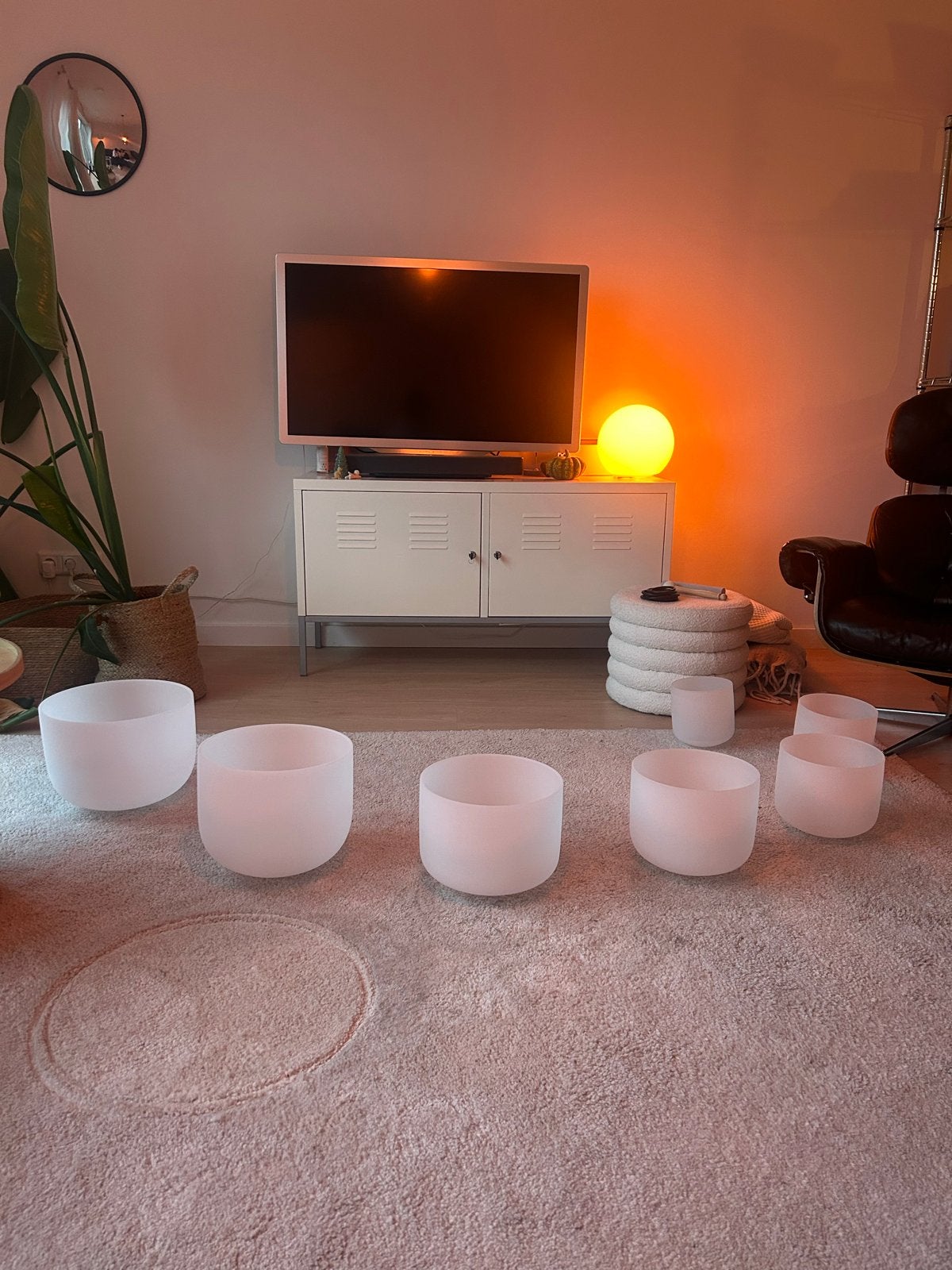 Set van 7 Kristallen Klankschalen met Draagtassen, Ophalen of Verzenden, Zo goed als nieuw