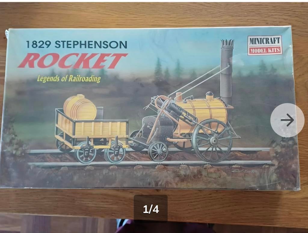 Gezocht: Minicraft Stephenson Rocket 1:26, Hobby en Vrije tijd, Overige merken, Nieuw, Ophalen of Verzenden, Groter dan 1:32