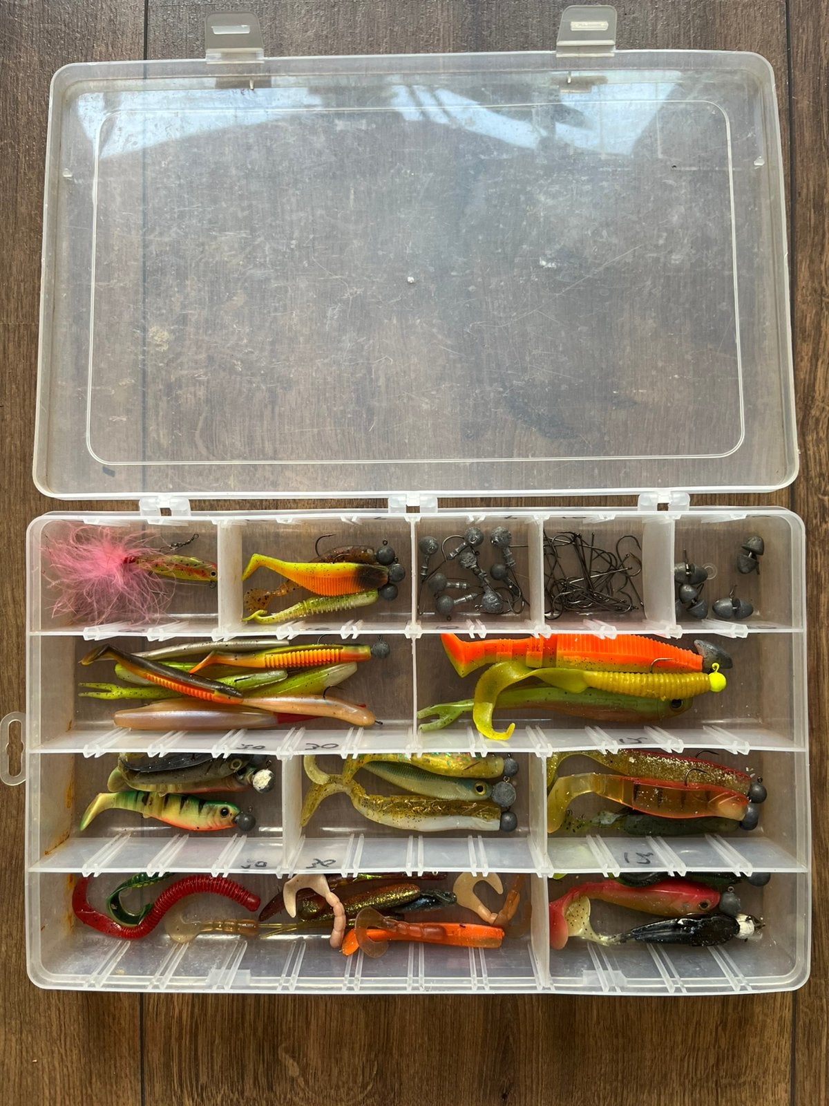 Grote box met shad’s, Watersport en Boten, Ophalen of Verzenden, Zo goed als nieuw, Overige typen
