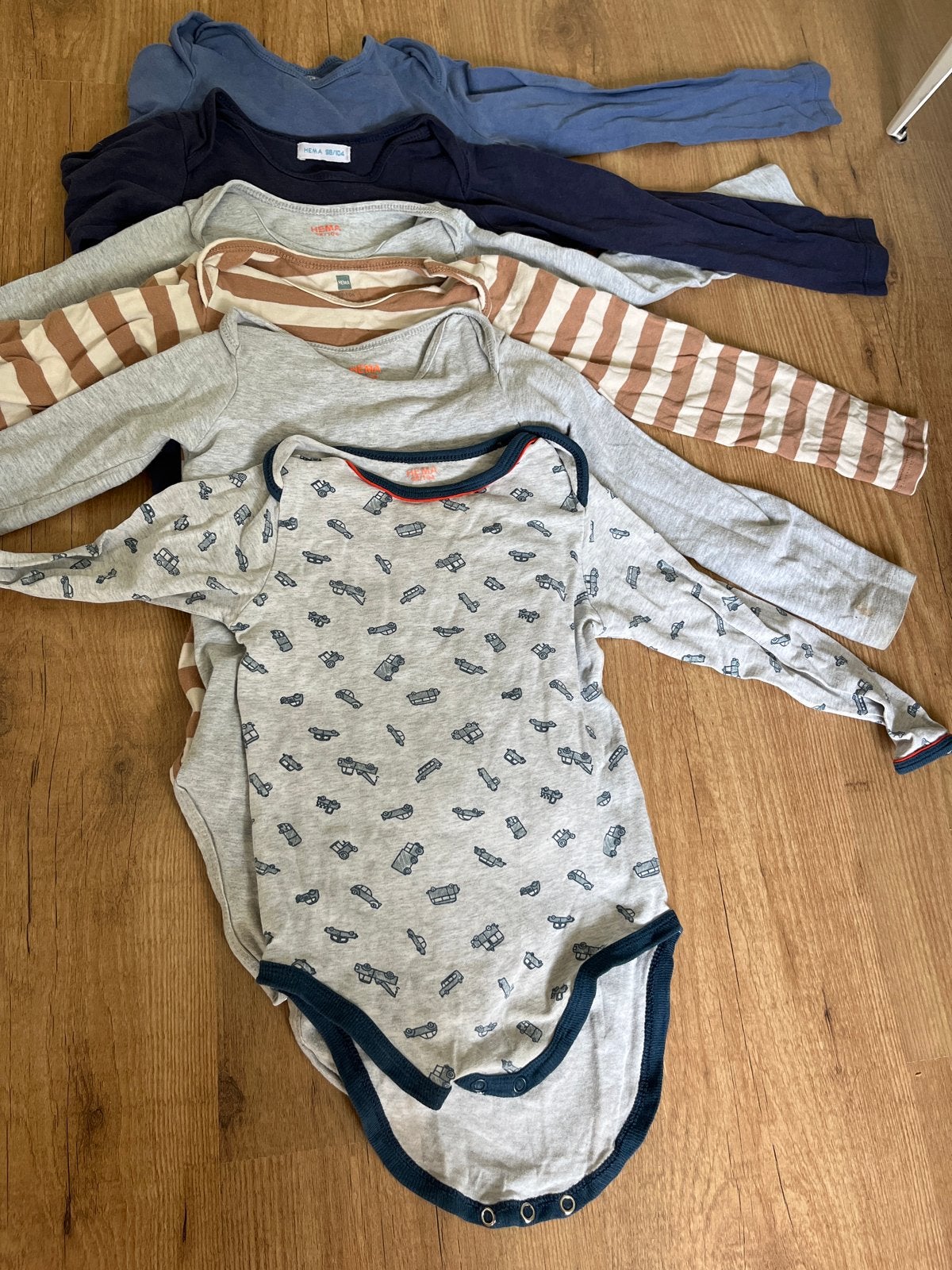 6 Rompers Maat 98/104 - HEMA, Ophalen of Verzenden, Gebruikt, Jongen of Meisje, Nacht- of Onderkleding