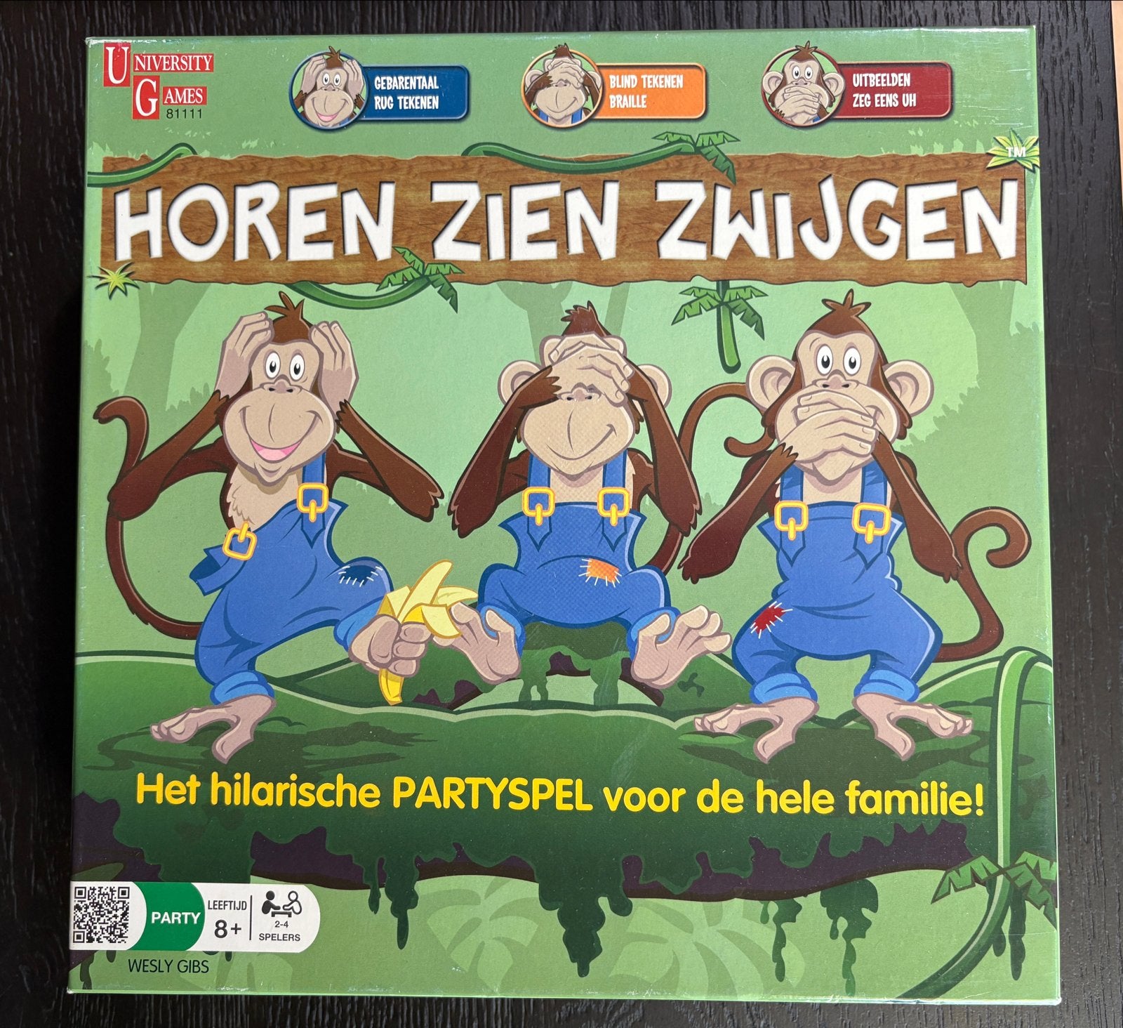 Horen Zien Zwijgen - Het hilarische partyspel!, Hobby en Vrije tijd, Gezelschapsspellen | Bordspellen, Drie of vier spelers, Ophalen of Verzenden