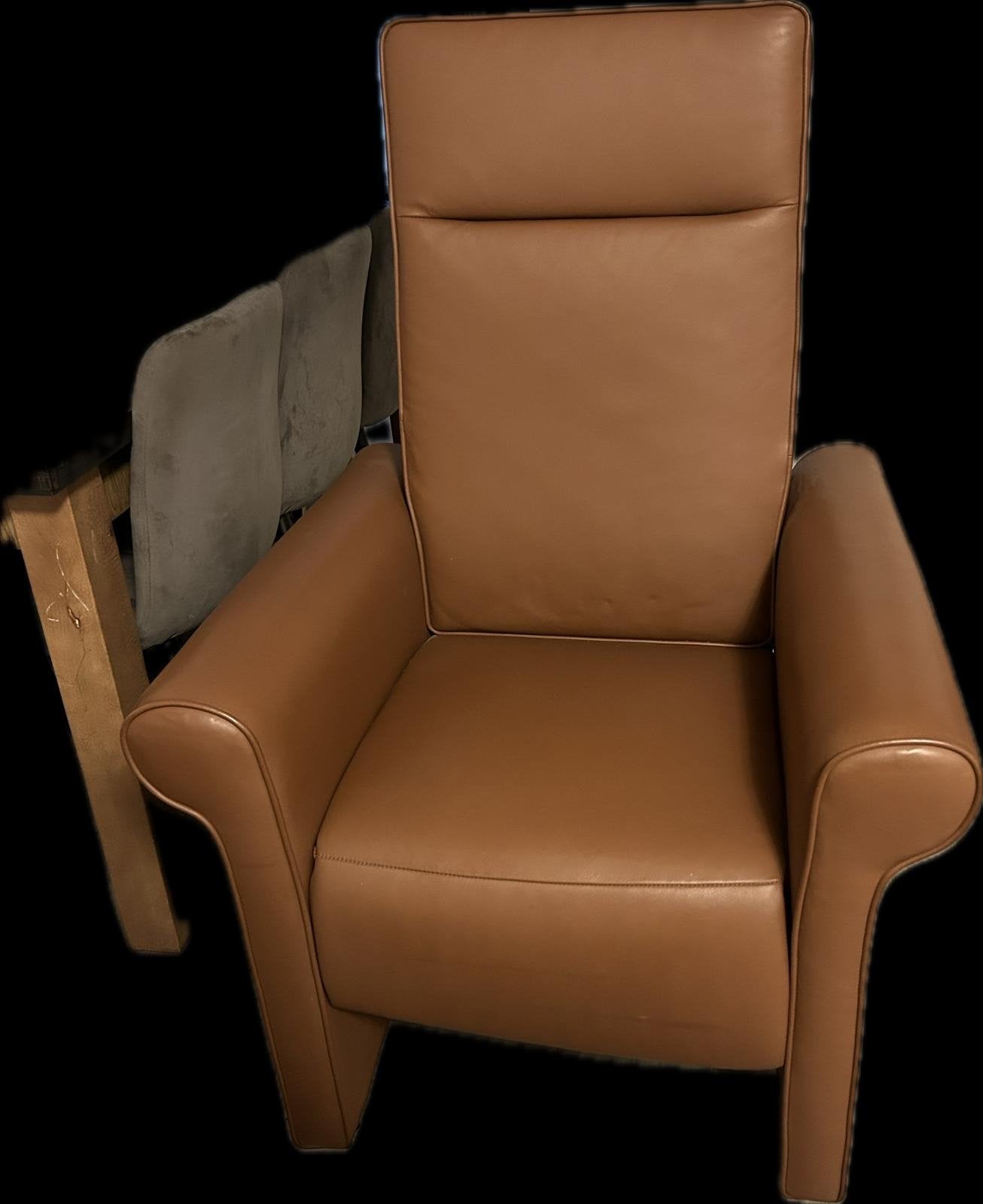 Leren fauteuil - Cognac kleur, Gebruikt, Bruin, Leer, Ophalen of Verzenden
