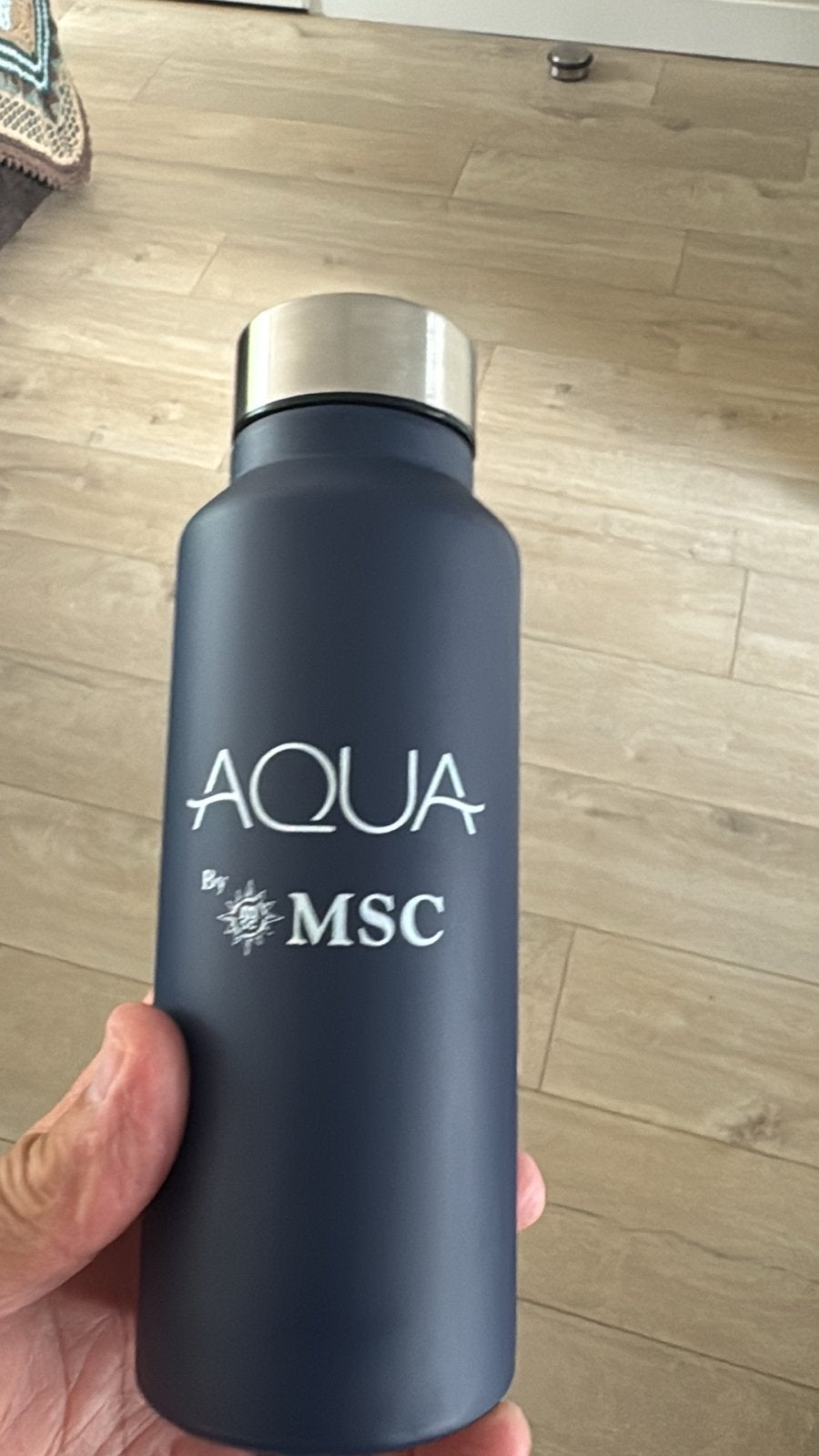 MSC Aqua waterfles - 4 stuks, Ophalen of Verzenden, Nieuw, Blauw, Metaal