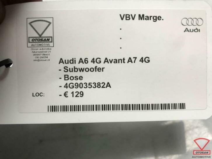 audi a6 4g avant a7 4g subwoofer bose 4g9035382a, Gebruikt, AUDI AG, Auto-Union-Strasse 1
85045  Ingolstadt, DE, Kundenbetreuung@audi.de