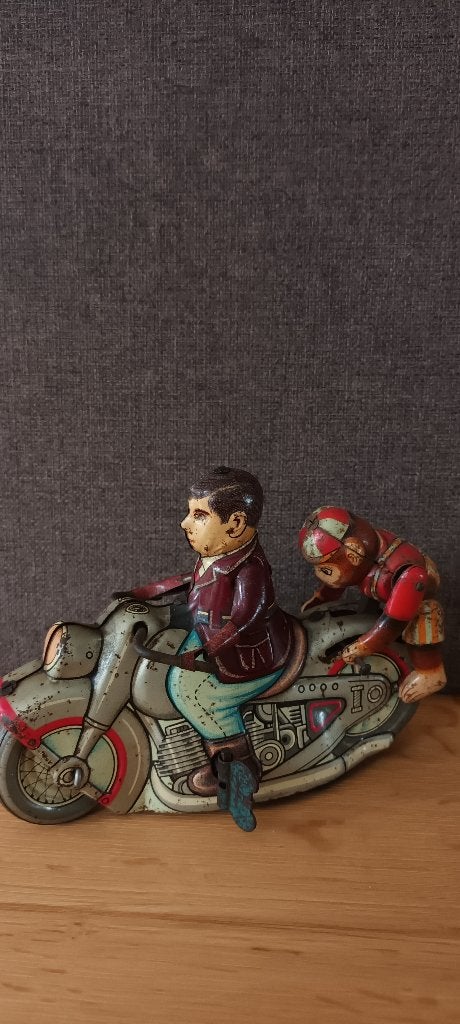 Blikken motor met aap Kanto-toys, Made in Japan, Ophalen of Verzenden