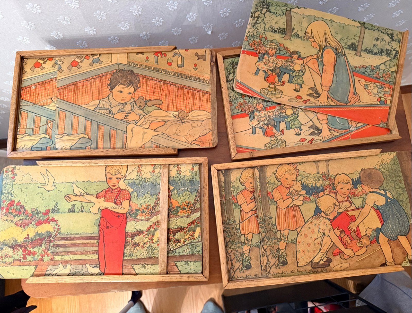 Vintage houten legpuzzels voor kinderen - Jaren ‘30, Ophalen of Verzenden, Gebruikt