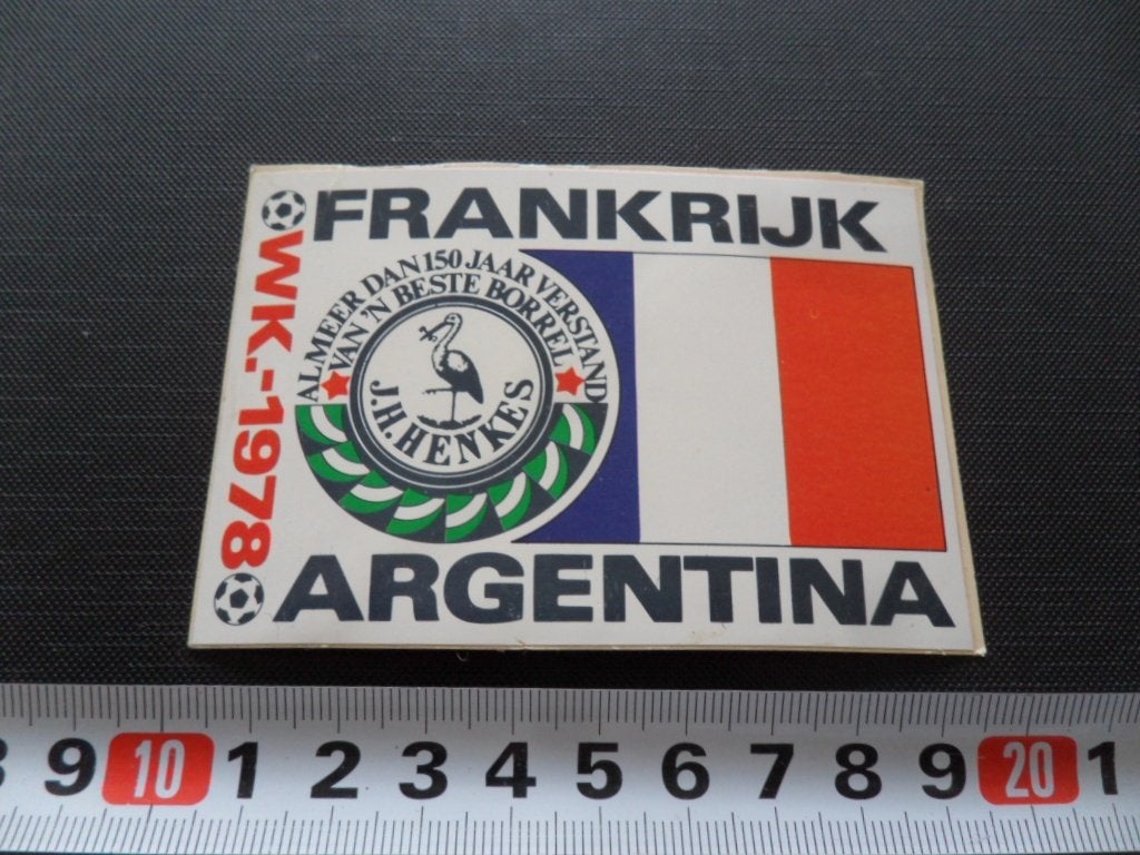 sticker vlag frankrijk henkes jenever voetbal WK 1978, Ophalen of Verzenden, Zo goed als nieuw