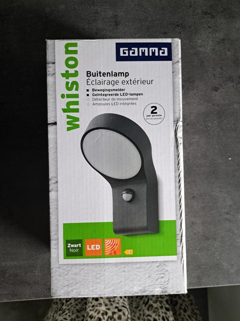 Gamma Whiston Buitenlamp met Bewegingssensor - Nieuw, Tuin en Terras, Kunststof, Minder dan 50 watt, Wandlamp, Led