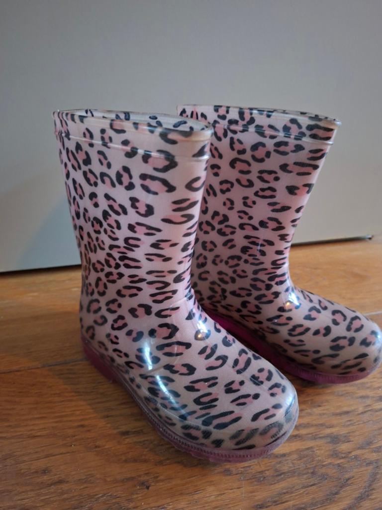 Leopard print regenlaarzen maat 26/27, Ophalen of Verzenden, Gebruikt, Onbekend, Meisje