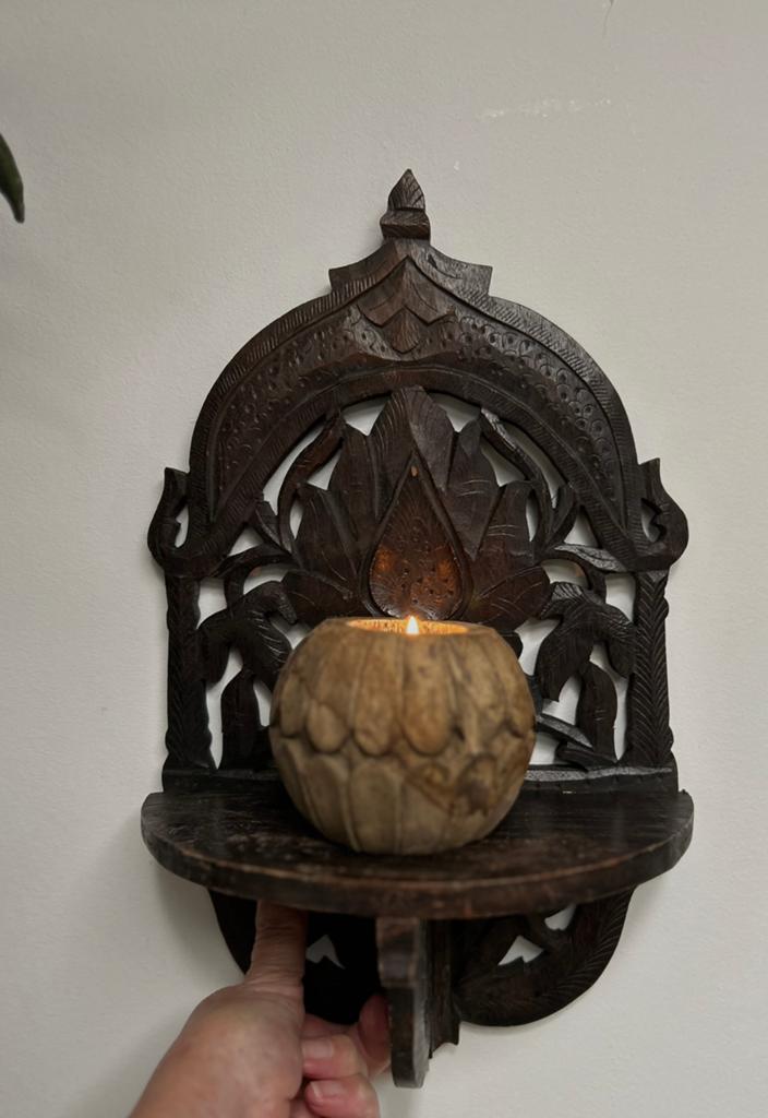 Oude oosterse console India sober sleets wandplankje, Antiek en Kunst, Ophalen of Verzenden